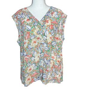 VICTORIA’S SECRET: Vintage Gold Label Button-Up Sleeveless Blouse -Size Large